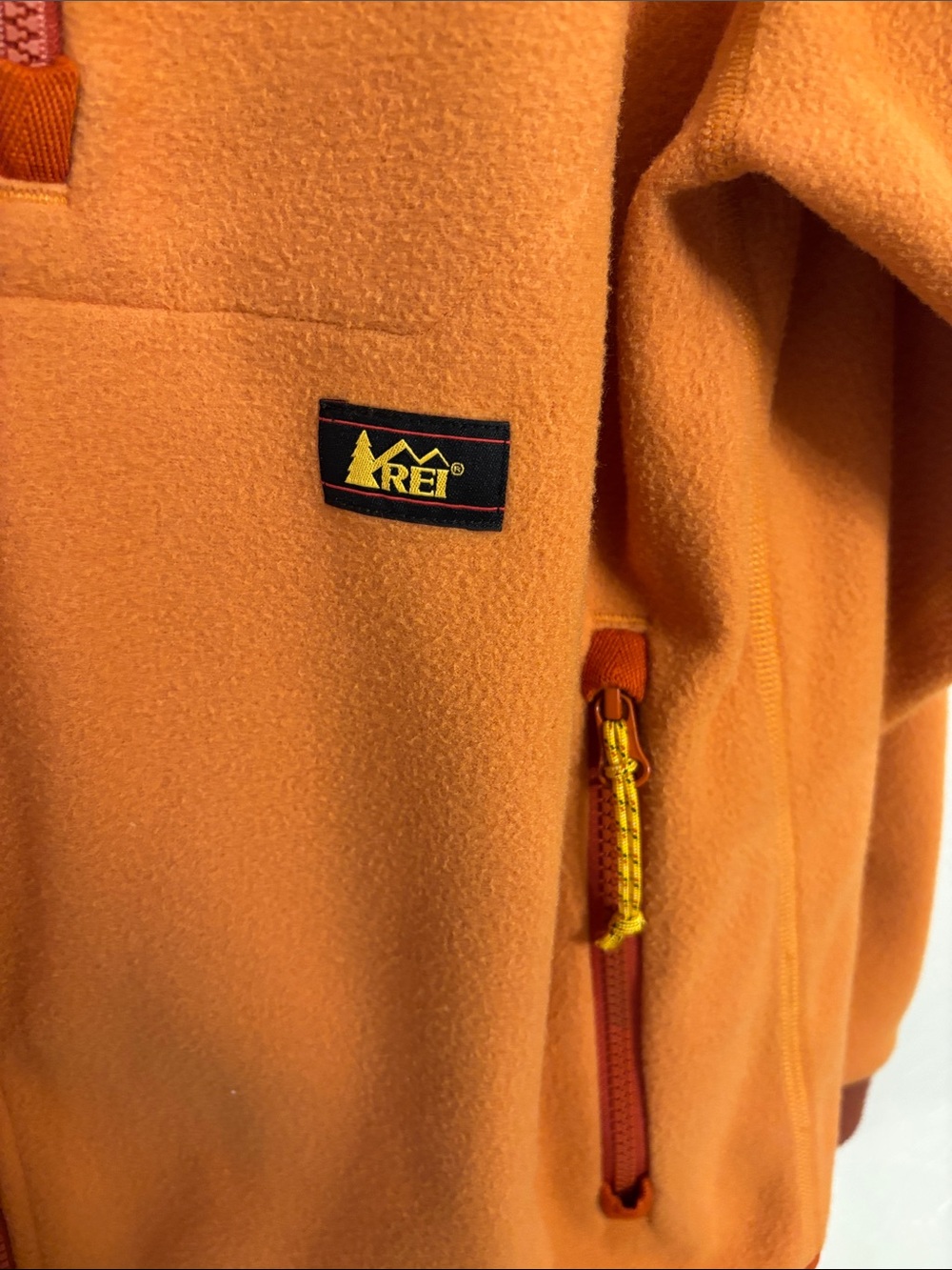 REI Cooperative Polartec Fleece retro full zip, orange, M - Picture 4 of 11